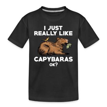 Capybara - Kinder Premium Bio T-Shirt - Schwarz - Vorne