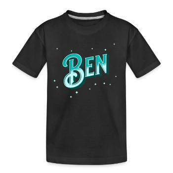 Ben Namen personalisiert - Kinder Premium Bio T-Shirt - Schwarz - Vorne