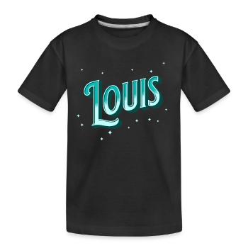 Louis name personalized - Kids' Premium Organic T-Shirt - black - Front