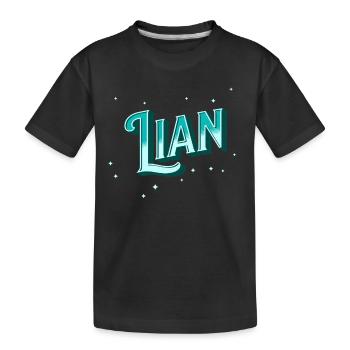 Noms Lian personnalisés - T-shirt bio Premium Enfant - noir - Devant