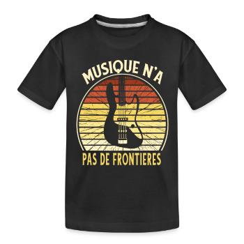 Musique n'a pas de frontières - T-shirt bio Premium Enfant - noir - Devant