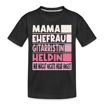 Gitarristin Mama Ehefrau Heldin - Kinder Premium Bio T-Shirt - Schwarz - Vorne
