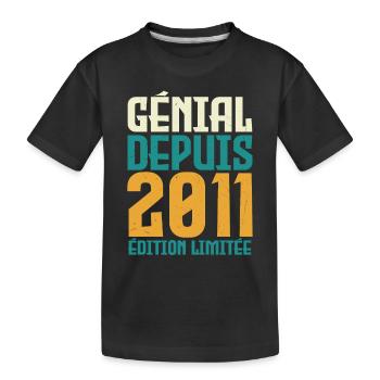 Génial depuis 2011 - T-shirt bio Premium Enfant - noir - Devant