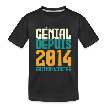 Génial depuis 2014 - T-shirt bio Premium Enfant - noir - Devant
