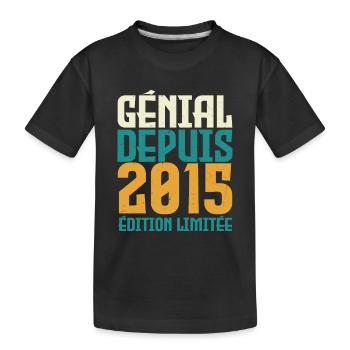 Génial depuis 2015 - T-shirt bio Premium Enfant - noir - Devant