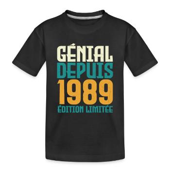 Génial depuis 1989 - T-shirt bio Premium Enfant - noir - Devant