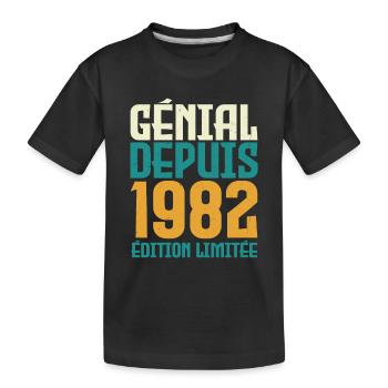 Génial depuis 1982 - T-shirt bio Premium Enfant - noir - Devant