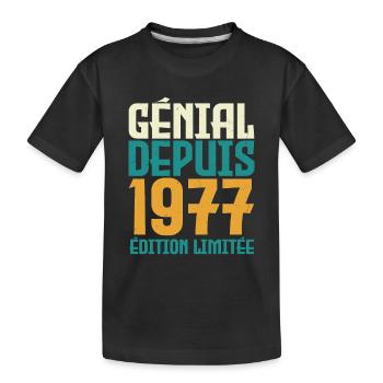 Génial depuis 1977 - T-shirt bio Premium Enfant - noir - Devant