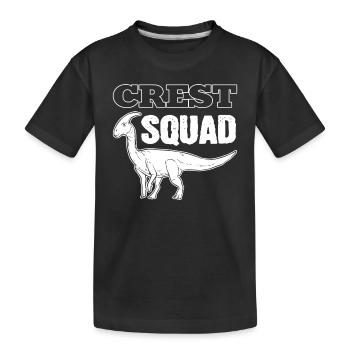 Crest Squad Parasaurolophus Dinosaur - Kinder Premium Bio T-Shirt - Schwarz - Vorne