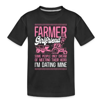 Farming Farmer Girl Tractor Farmer - Kinder Premium Bio T-Shirt - Schwarz - Vorne