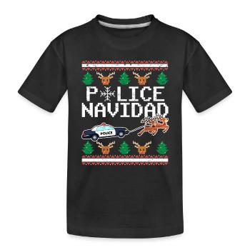 Polizei Navidad Hässliches Weihnachts-Rentier Lust - Kinder Premium Bio T-Shirt - Schwarz - Vorne