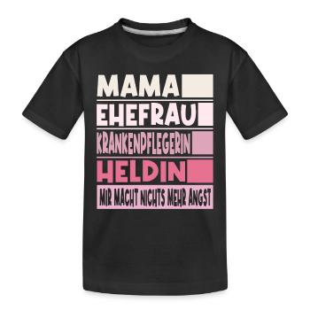 Krankenpflegerin Mama Ehefrau Heldin - Kinder Premium Bio T-Shirt - Schwarz - Vorne