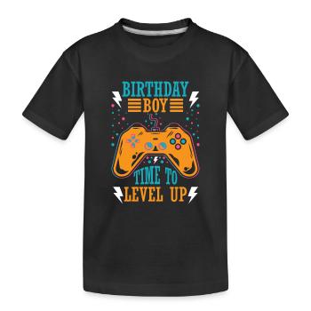 Geburtstagskind Zeit, um Videospiel Geburtstag zu verbessern - Kinder Premium Bio T-Shirt - Schwarz - Vorne
