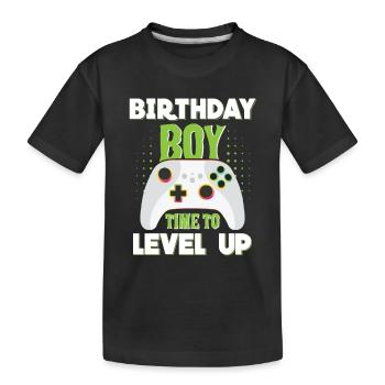 Geburtstagskind Zeit, um Videospiel Geburtstag zu verbessern - Kinder Premium Bio T-Shirt - Schwarz - Vorne