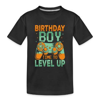 Geburtstagskind Zeit, um Videospiel Geburtstag zu verbessern - Kinder Premium Bio T-Shirt - Schwarz - Vorne