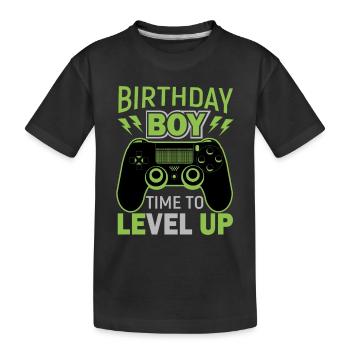 Geburtstagskind Zeit, um Videospiel Geburtstag zu verbessern - Kinder Premium Bio T-Shirt - Schwarz - Vorne