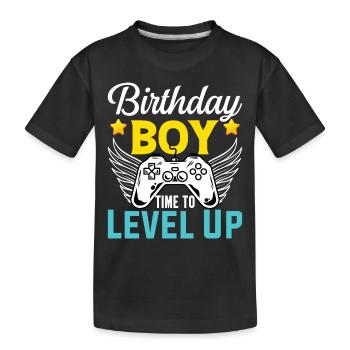 Geburtstagskind Zeit, um Videospiel Geburtstag zu verbessern - Kinder Premium Bio T-Shirt - Schwarz - Vorne