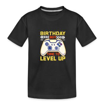 Geburtstagskind Zeit, um Videospiel Geburtstag zu verbessern - Kinder Premium Bio T-Shirt - Schwarz - Vorne