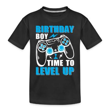 Geburtstagskind Zeit, um Videospiel Geburtstag zu verbessern - Kinder Premium Bio T-Shirt - Schwarz - Vorne