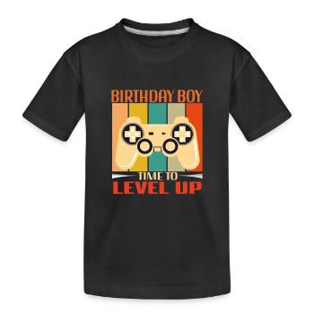 Geburtstagskind Zeit, um Videospiel Geburtstag zu verbessern - Kinder Premium Bio T-Shirt - Schwarz - Vorne