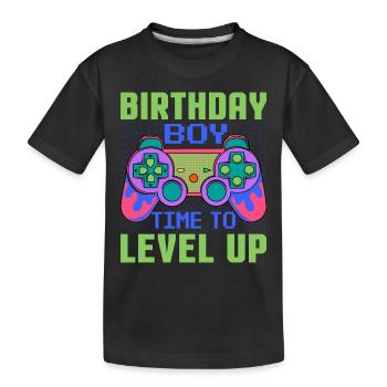 Geburtstagskind Zeit, um Videospiel Geburtstag zu verbessern - Kinder Premium Bio T-Shirt - Schwarz - Vorne