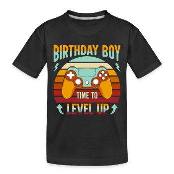 Geburtstagskind Zeit, um Videospiel Geburtstag zu verbessern - Kinder Premium Bio T-Shirt - Schwarz - Vorne