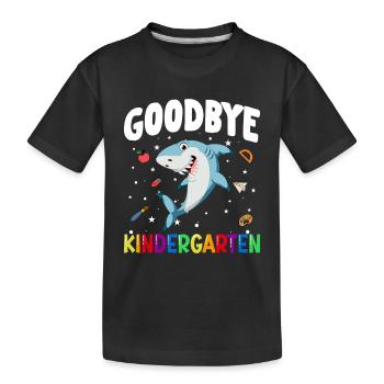 Goodbye Kindergarten Hai Einschulung Schule - Kinder Premium Bio T-Shirt - Schwarz - Vorne
