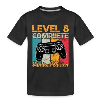 Level 8 complete Gaming Geburtstag - Kinder Premium Bio T-Shirt - Schwarz - Vorne