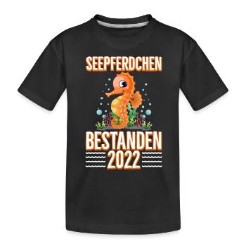 Seepferdchen bestanden - Kinder Premium Bio T-Shirt - Schwarz - Vorne