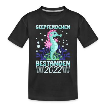 Seepferdchen bestanden - Kinder Premium Bio T-Shirt - Schwarz - Vorne