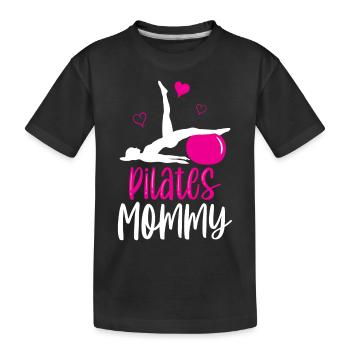 Pilates Mami Mama Mutter Liebhaber - Kinder Premium Bio T-Shirt - Schwarz - Vorne