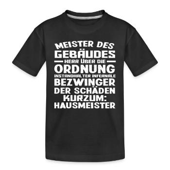 Hausmeister - Kinder Premium Bio T-Shirt - Schwarz - Vorne