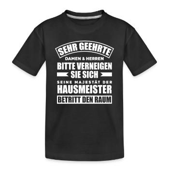 Seine Majestät Der Hausmeister - Kinder Premium Bio T-Shirt - Schwarz - Vorne
