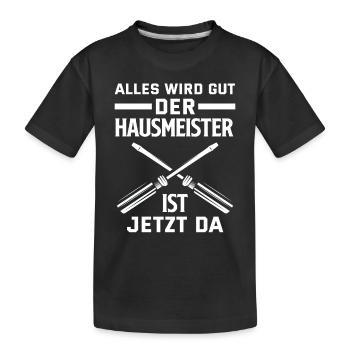 Leidenschaftlicher Hausmeister - Kinder Premium Bio T-Shirt - Schwarz - Vorne