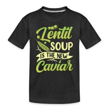 La soupe aux lentilles est la nouvelle lentille de caviar Lentilles - T-shirt bio Premium Enfant - noir - Devant