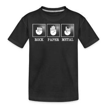 Metal -Musik, Rockpapiermetallmusik - Kinder Premium Bio T-Shirt - Schwarz - Vorne