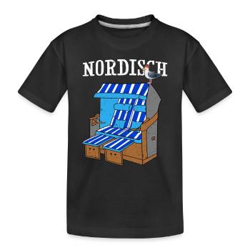 Moin Beach Chair Holiday Northern Lights Nordic Baltic Sea - Kids' Premium Organic T-Shirt - black - Front