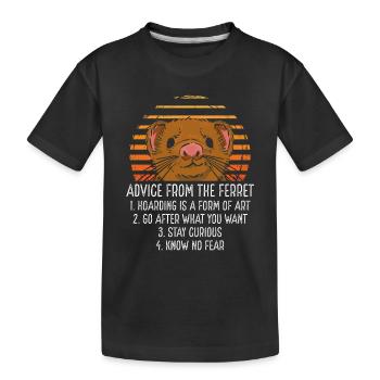 Advice from the ferret - Kids' Premium Organic T-Shirt - black - Front