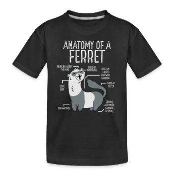 Anatomy of a Ferret - Kids' Premium Organic T-Shirt - black - Front