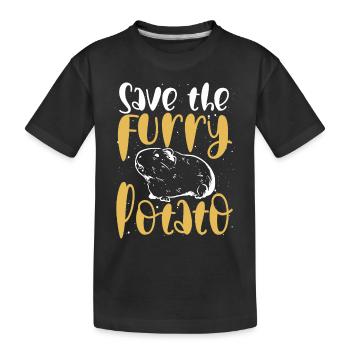 Sichern Sie Die Pelzige Kartoffel - Kinder Premium Bio T-Shirt - Schwarz - Vorne