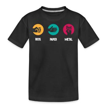 Metal -Musik, Rockpapiermetallmusik - Kinder Premium Bio T-Shirt - Schwarz - Vorne