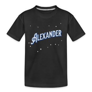 Alexander Name Personalized - Kids' Premium Organic T-Shirt - black - Front