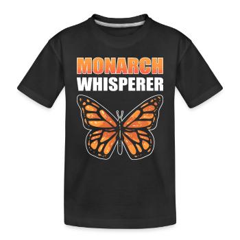 Monarch Whisperer Monarch Butterfly - Kids' Premium Organic T-Shirt - black - Front