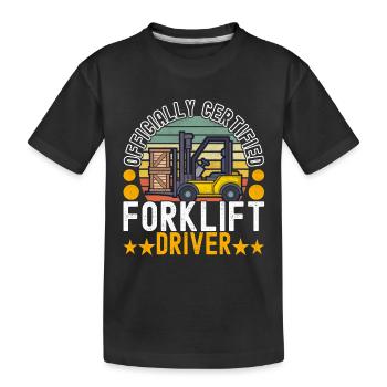 Chariot élévateur Conducteur de chariot élévateur - T-shirt bio Premium Enfant - noir - Devant