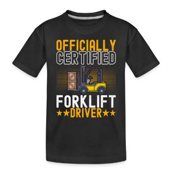 Chariot élévateur Conducteur de chariot élévateur - T-shirt bio Premium Enfant - noir - Devant