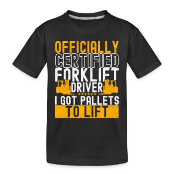 Chariot élévateur Conducteur de chariot élévateur - T-shirt bio Premium Enfant - noir - Devant
