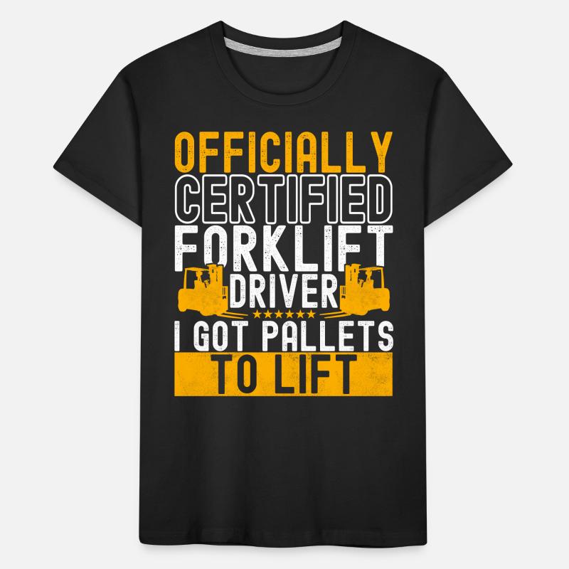 Chariot élévateur Conducteur de chariot élévateur T-shirt bio Premium Enfant