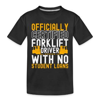 Chariot élévateur Conducteur de chariot élévateur - T-shirt bio Premium Enfant - noir - Devant