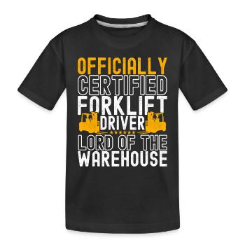 Chariot élévateur Conducteur de chariot élévateur - T-shirt bio Premium Enfant - noir - Devant