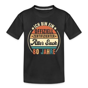 80. Geburtstag 80 Jahre - Kinder Premium Bio T-Shirt - Schwarz - Vorne